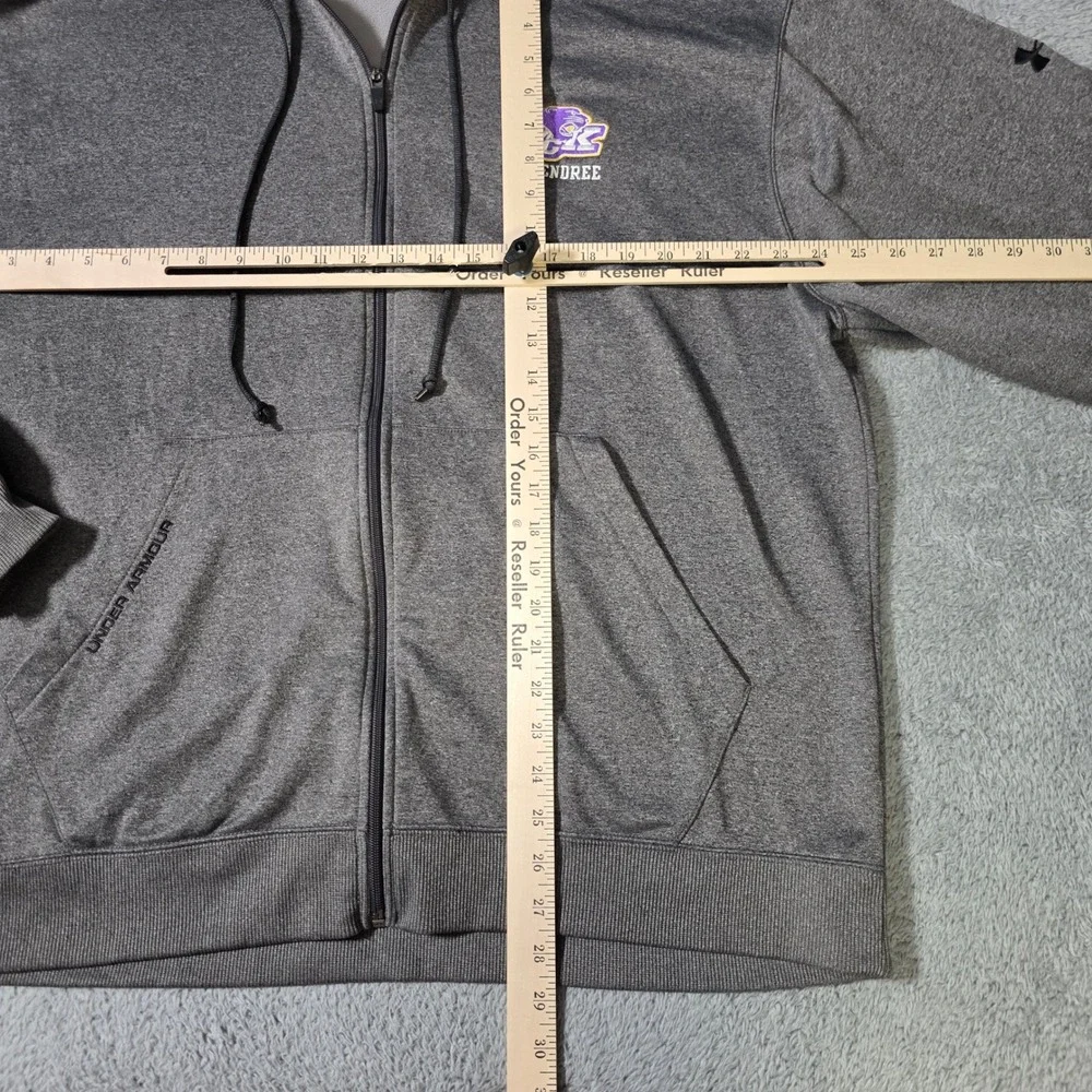 Under Armour Mens XL Hoodie Gray McKendree Bearcats Full Zip Performance Loose